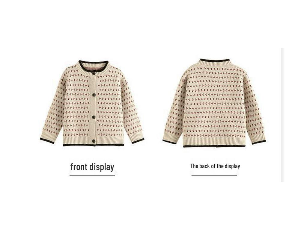 Unisexowy Dziecięcy Kardigan Dzianinowy na Wiosnę i Jesień 2025 – Modny Dziecięcy Sweter-Płaszcz w Magazynie