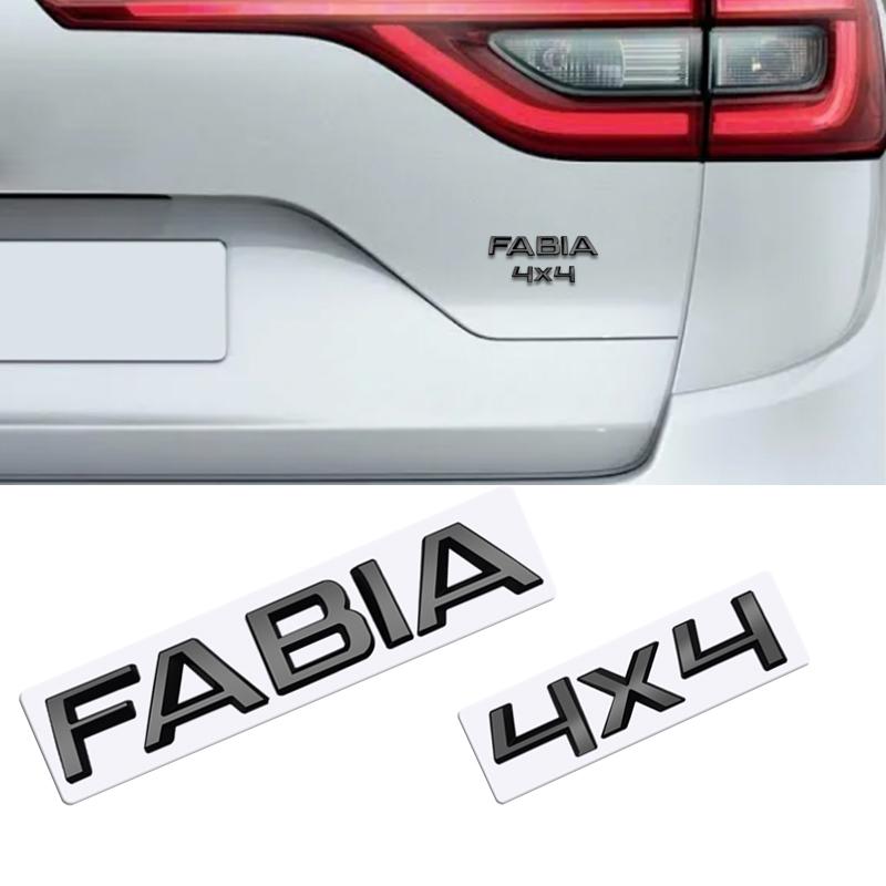 DDWO5 MetaL 3D Badge Logo Car Rear Trunk Body Sticker Letter Emblem For Skoda FABIA 4X4 Accessories Glossy Black Matte black
