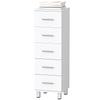 Badkamerkast Smalle Badkamerkast met 5 Lades voor Badkamer, 30 x 30 x 95 cm, Wit