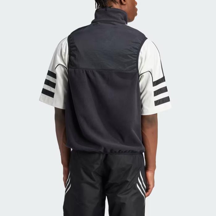 adidas Originals Adicolor 3-Stripes Stand Collar Casual Sports Vest Men Vests Black IZ4799