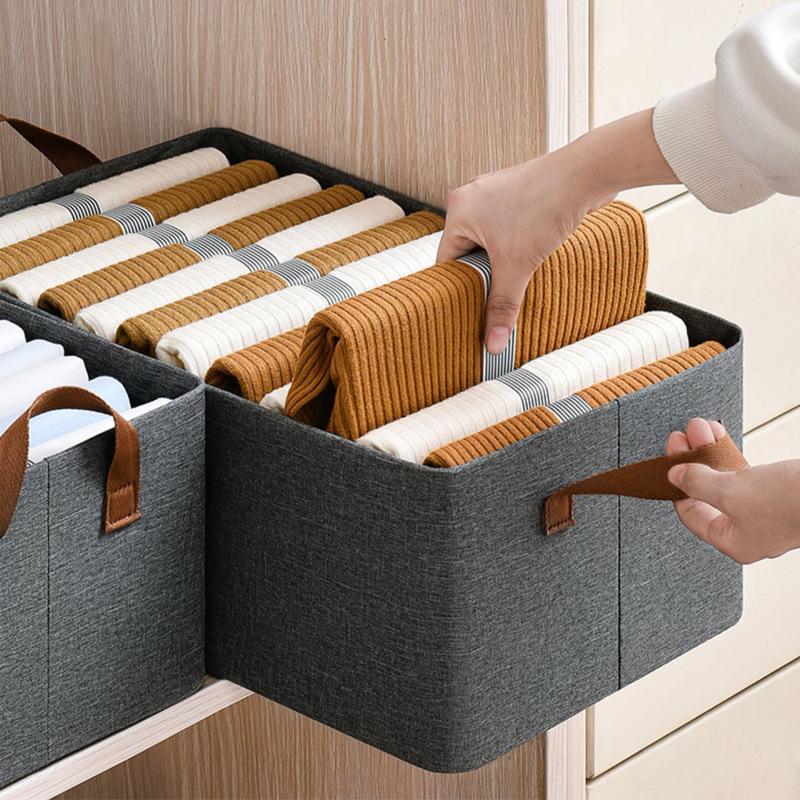 Stronger Folding Storage Box Clothes and Pants Household Split Drawer Wardrobe Storage Box Clothing Organizers