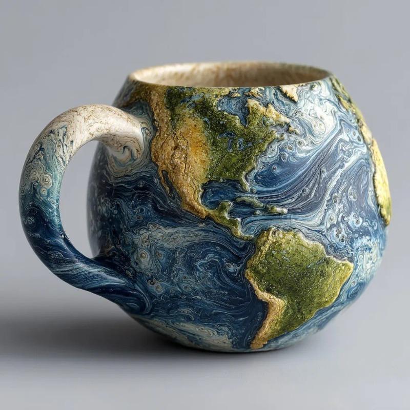 

Space-themed Planetary Mineral Crystal Resin Mug - Planet Earth