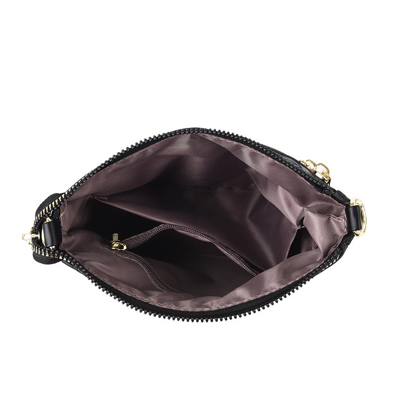 Stylish Embossed Floral Crossbody Bag for Women – Multi-Zipper Mini Shoulder Bag with Elegant Design