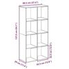 VidaXL Étagère séparatrice de pièce gris béton 69,5x29x137,5 cm, étagère, étagère à livres, étagère de rangement, 858024