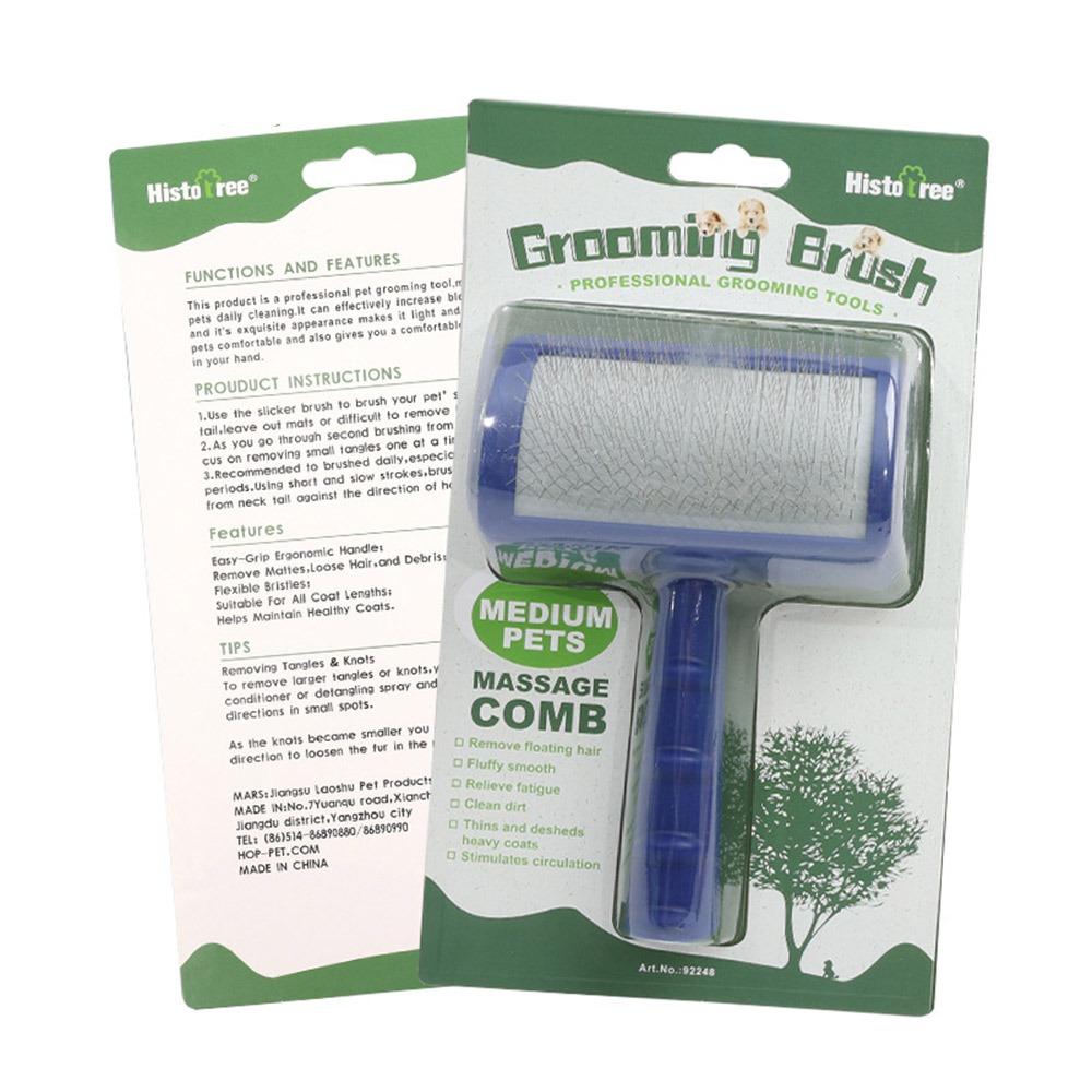 

Metal Needle Cats Dog Grooming Comb Shedding Hair Remove Pet Cleaning Brush Pet Products темно-синього кольору