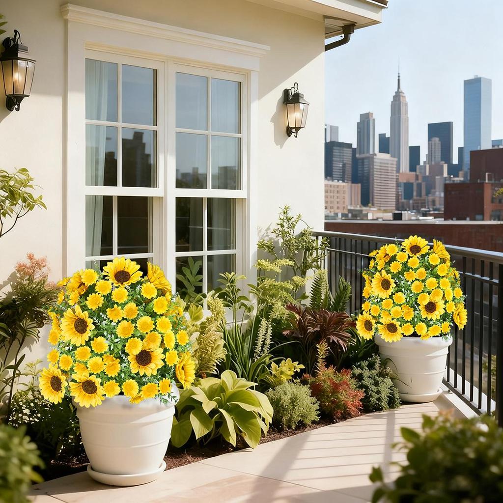 Spring Artificial Flowers: Small Daisies, Sunflowers, and Lavender for Outdoor Garden and Home Decor