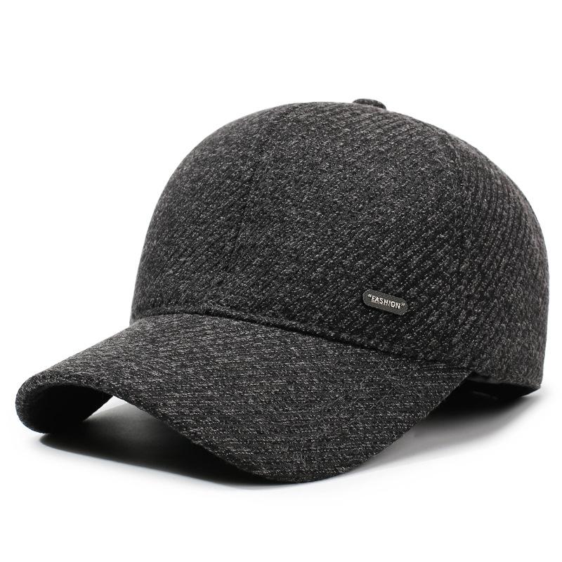 Autumn Winter Men's Warm Cap Middle-Aged Winter Baseball Cap Outdoor Velvet Thick Cotton Cap