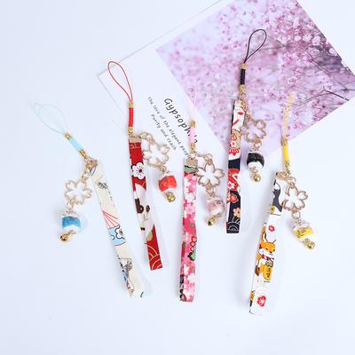 Řemínek na telefon Lanyards Daisy Flower Cat Bell Dekor na mobilní telefon závěsné lano