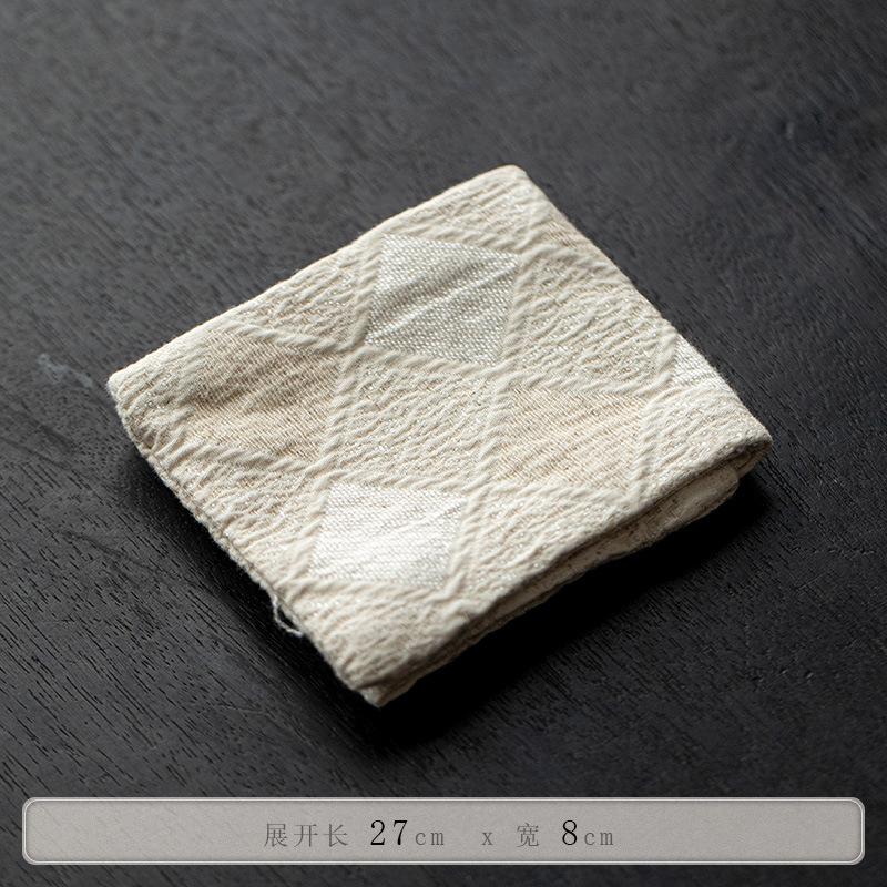 

Vintage Geometric Tea Towel Zen-Style Absorbent Cloth for Tea Table Cup Coaster Teapot Care Mat Chinese Tea Decor 27.5x8cm 1pc