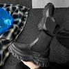 Autumn Winter Men's Chelsea Boots Fashion Designer Socks Boots Men Black Leather Ankle Boots Street High Top Tooling Shoes Men