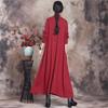 Johnature Women Vintage Knitted Dress Solid Color Half High Collar A-Line Autumn Soft Female Long Dresses