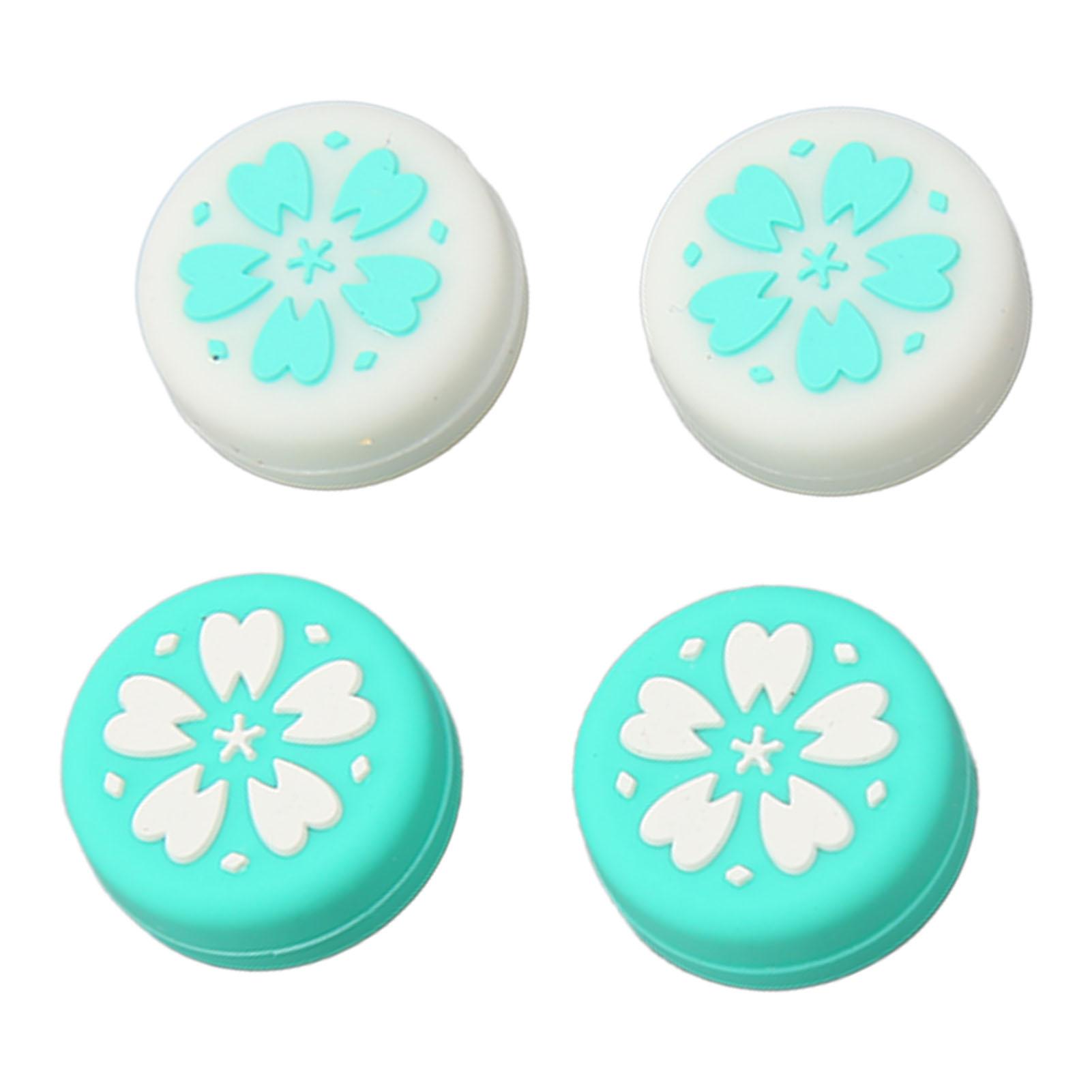 

4 шт. колпачки для большого пальца для переключателя, мягкие силиконовые, предотвращающие скольжение, сменные колпачки для джойстика, джойстик синий