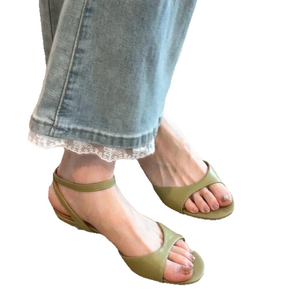 Sandały damskie w stylu retro na obcasie typu kitten heel, Nowe modne buty codzienne, Proste buty wsuwane.