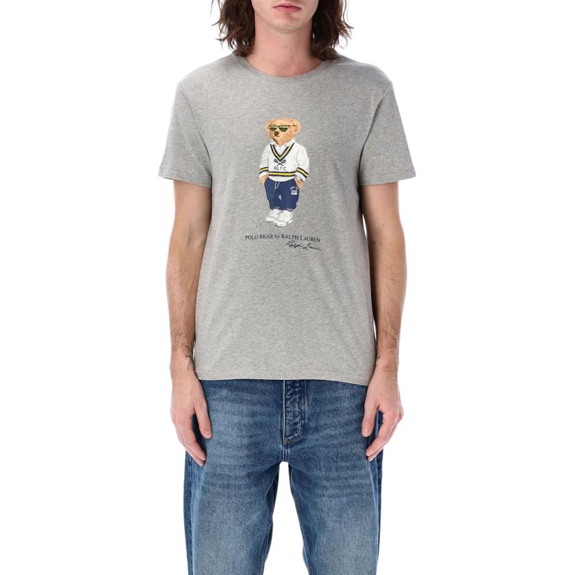 Polo Ralph Lauren Футболка с принтом круглым вырезом и коротким рукавом с буквенным принтом мужская топы серый 710973137-002 XL 10569₽