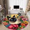 1pc Cat Floral Decor Office Round Rug, Carpet for Office, Gaming, Lightweight Round Floor Mat yy260208083