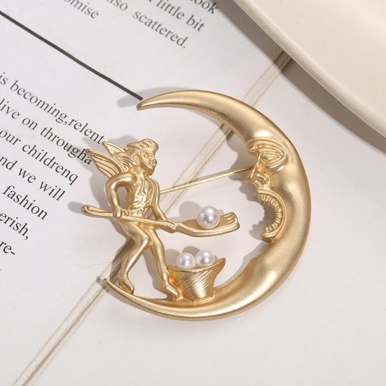 Women Brooch Flower Shape Rhinestone Retro Baroque Style Anti-slip Wear-resistant Suit Coat Collar Hat Scarf Decoration