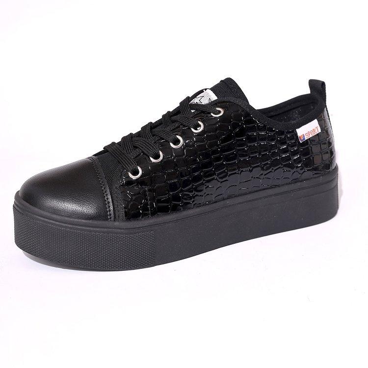 

Foreign trade large size sports shoes women s shoes spring and autumn new European and American breathable platform student board shoes casual shoes 42 чёрный