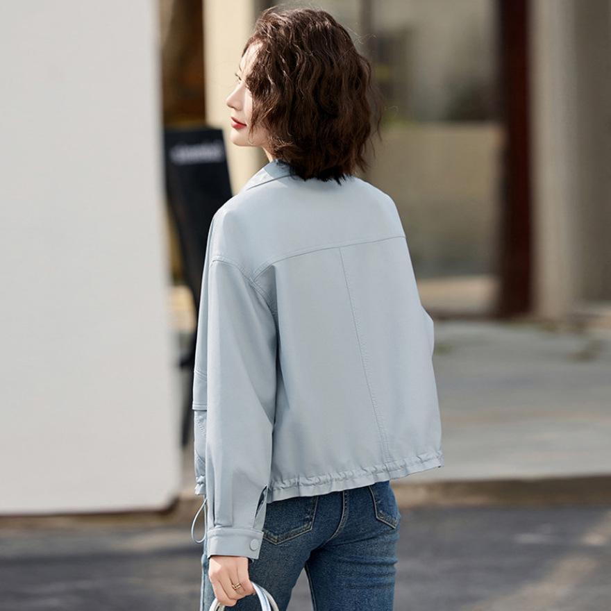 Fashion leather jacket women's short spring and autumn new popular beautiful top casual loose motorcycle jacket