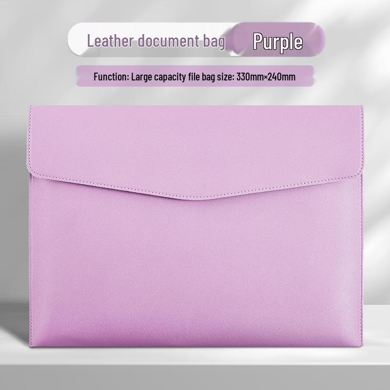 Imitation Leather A4 File Bag: Large Capacity Document Holder, Customizable with Company Logo