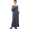 Belle Maison Maternity Long and Navy and Sizes Pajamas, Nursing-Friendly, 2-Way Cotton, Sleeve, Open-Front Dress, Romper, Loungewear, Pre-