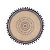 Round Placemat Cotton Place Mats Heat Resistant Anti-Slip Rustic Cloth Table Mats with Tassels for Dining Table Decorations