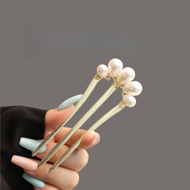 Imitation Pearl Three-tooth Hair Comb Chinese Style Hairpin Hanfu Cheongsam Hair Accessories