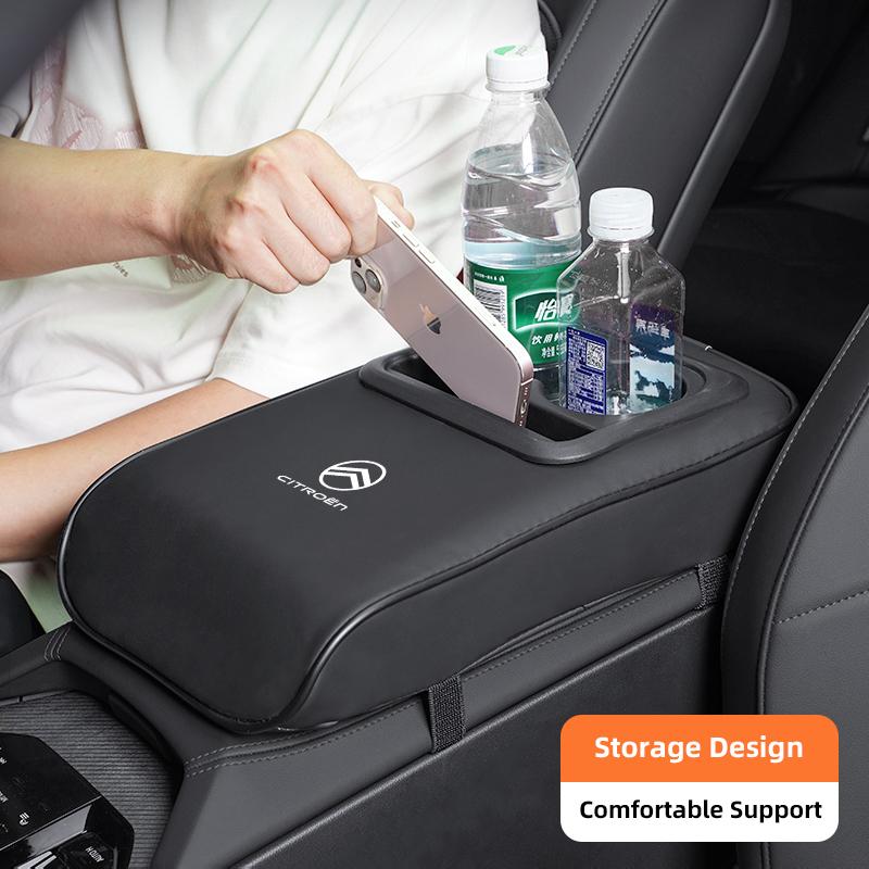 PJHC7 Auto Center Console Armrest Cushion Cup Holder Storage Pad For Citroen C5X e-C4 X e-C3 C4 C3 C5 Berlingo C-Elysee C-Crosser C1