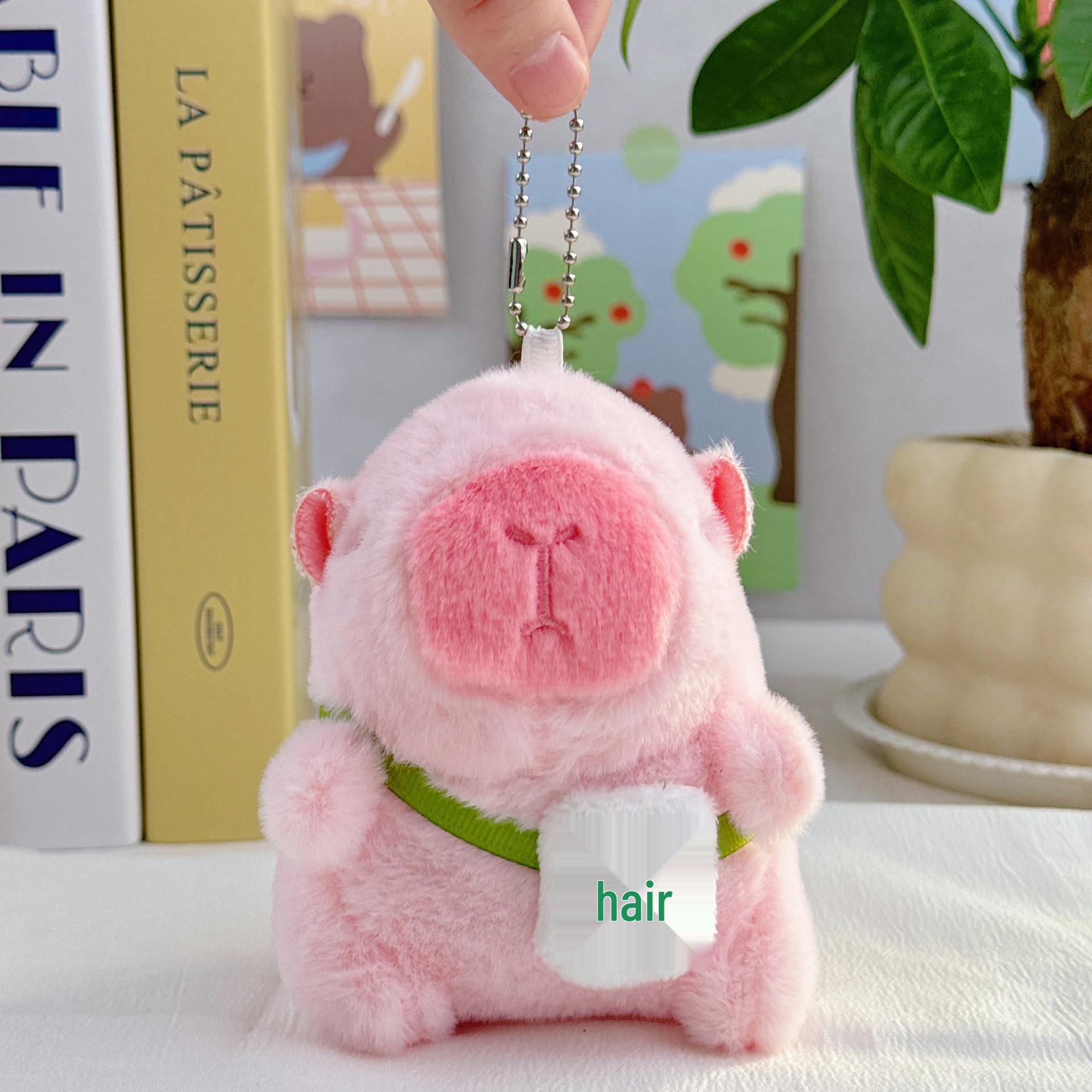 

Милый плюшевый брелок-капибара - Подвеска-украшение для школьного рюкзака студента Approximately 11 cm tall