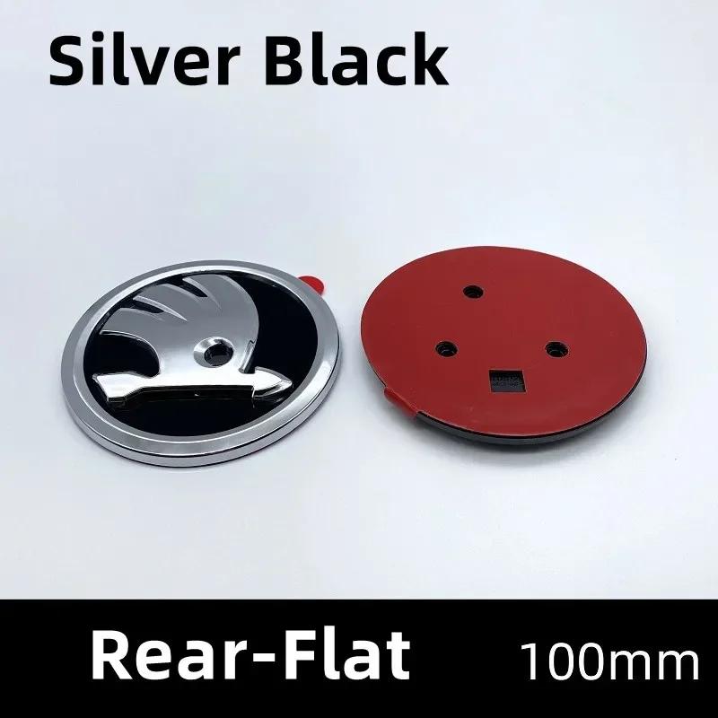 Skoda 2026 Hot 100mm ABS Car Front Emblem Rear Trunk Badge Sticker for Skoda Fabia 1 2 A7 Octavia RS Superb Rapid Yeti Karoq Aut