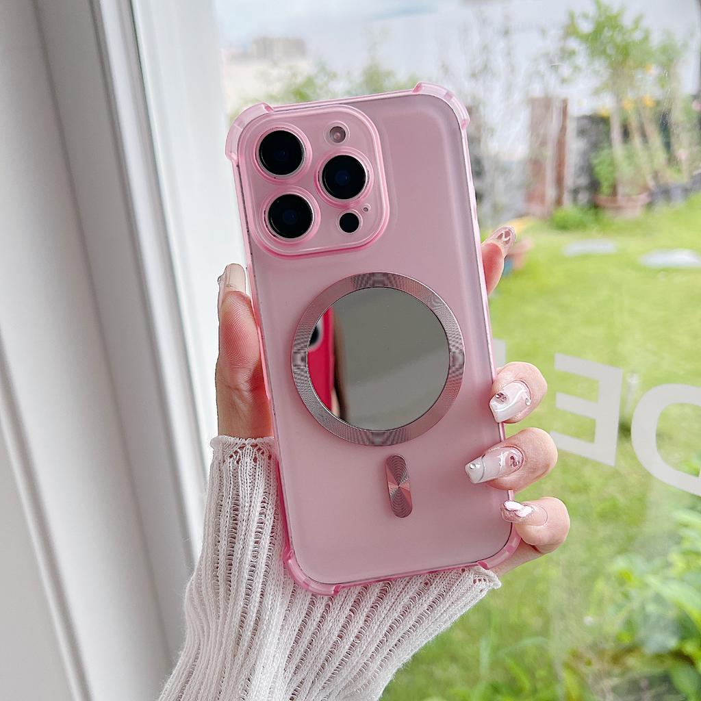 Translucent Silicone Phone Case with Mirror for Realme C85 Pro C65 4G C35 C21 C15 & More Models Shockproof Bumper