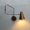 Stilnovo Style Brass Swing Arm Wall Sconce: Mid-Century Modern Reading Light