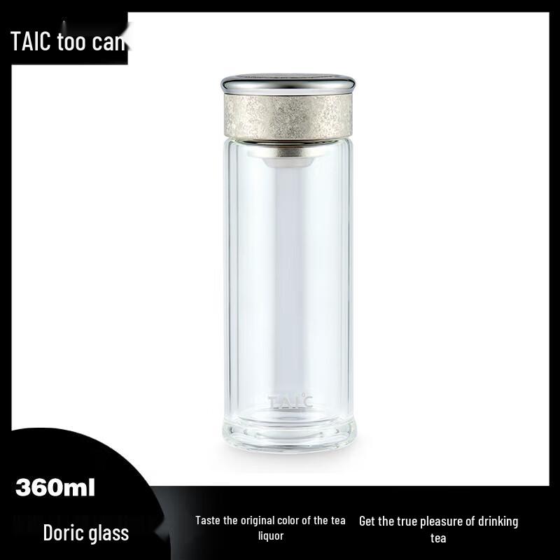 TAIC Antibacterial Double-Layer Insulated Borosilicate Glass Water Bottle