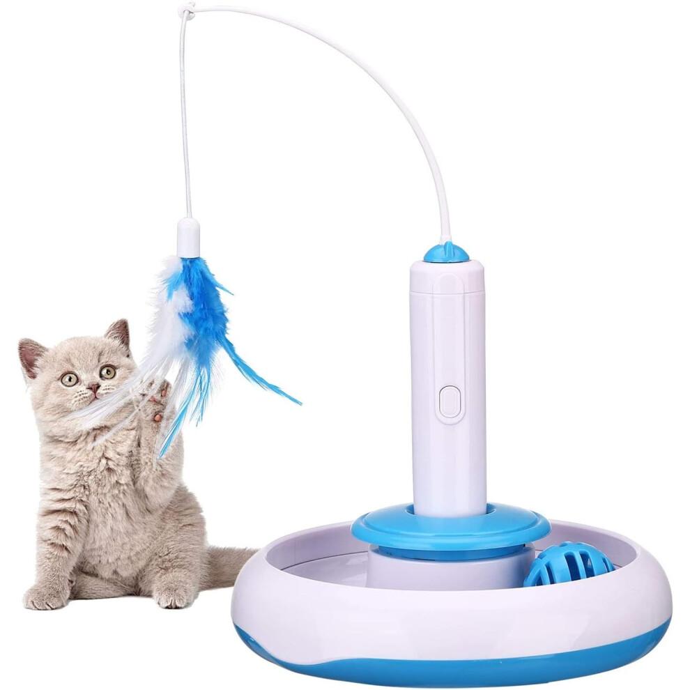 Interactive Cat Toy, Smart Cat Toy With Rolling Balls And Feather Toy For Mental Stimulation, Expandable And Foldable, Oxford Cloth And High Density P