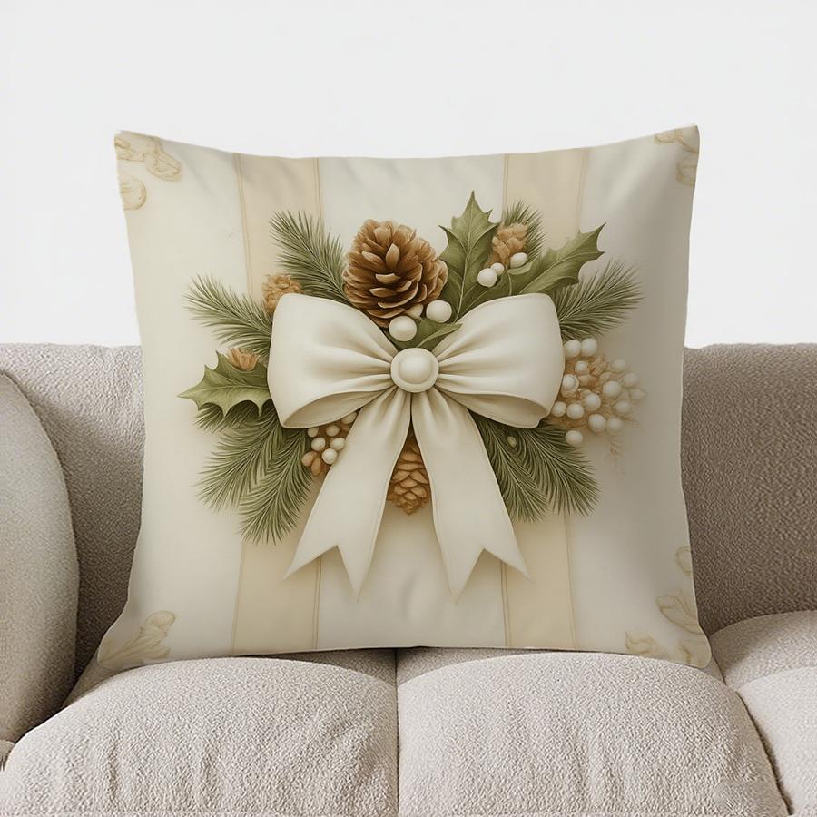 Home Decor Vintage Santa In Ornate Frame Christmas Pillow Pattern Cushion Cover Suitable For Sofa Bedroom Car Pillow Cover