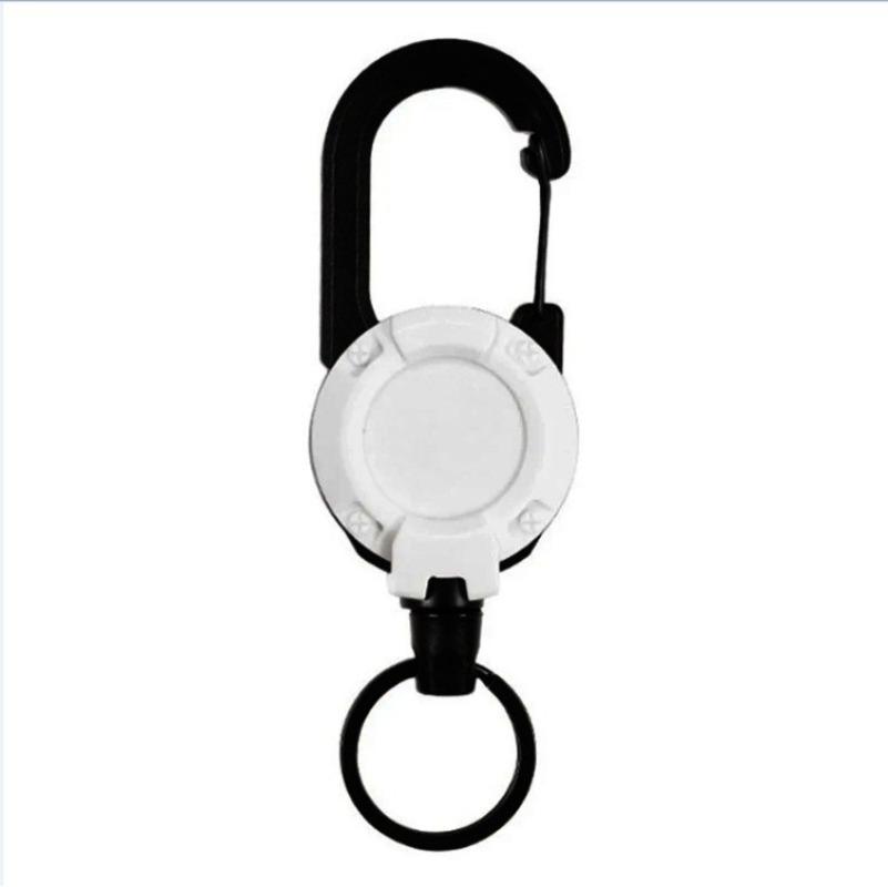 1 pièce Sac à dos Tactique Boucle en U à Tirage Facile Porte-clés Rétractable Simple Noir Extérieur Portable Fil d'Acier Boucle à Ressort Quatre Couleurs