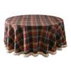 Christmas Round Tablecloth Plaid Tassel Tablecloth Home Party Wedding Thanksgiving Birthday Decoration