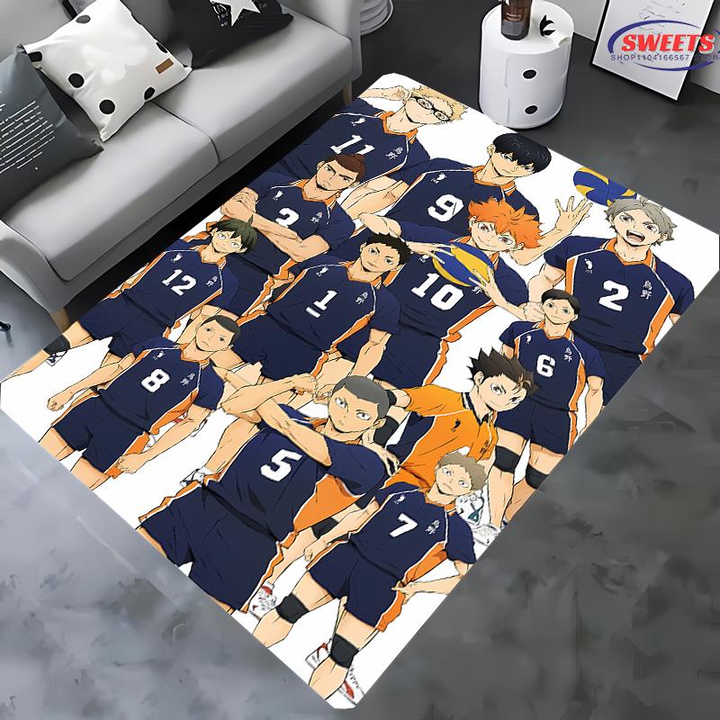 3D Printing Haikyu Large Area Rug, Indoor Washable Bedroom Mat, Durable Rug for Living Room Dining Room Bathroom Kitchen Office