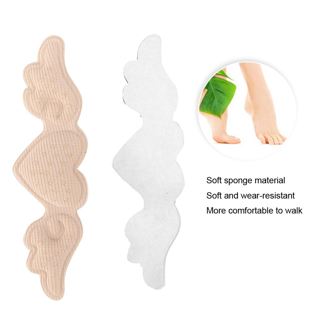 4 Pairs Soft Sponge Wear Resistant Heel Sticker Anti Blister Foot Protective Patch(Beige Thick Type 6mm )