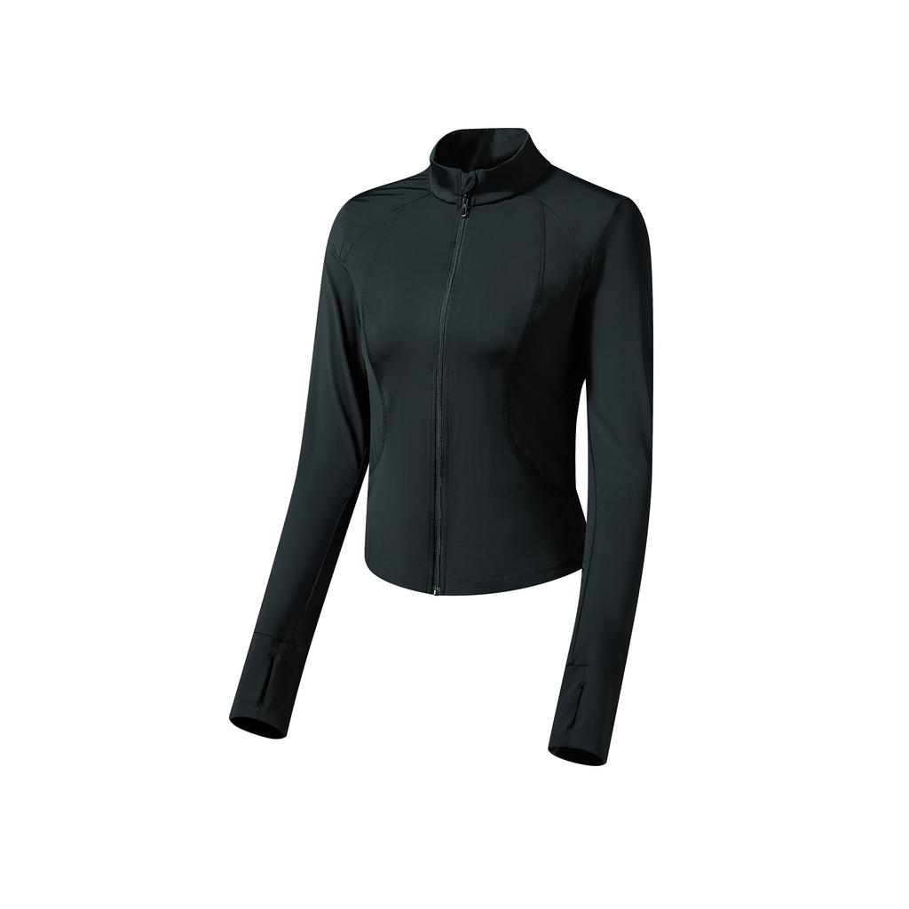 Sunscreen Clothes, Slim Fit Stand Up Collar Yoga Sports Jacket for Women, Waist Cinching and Slimming, Ice Silk High Elasticity Sunscreen Suit