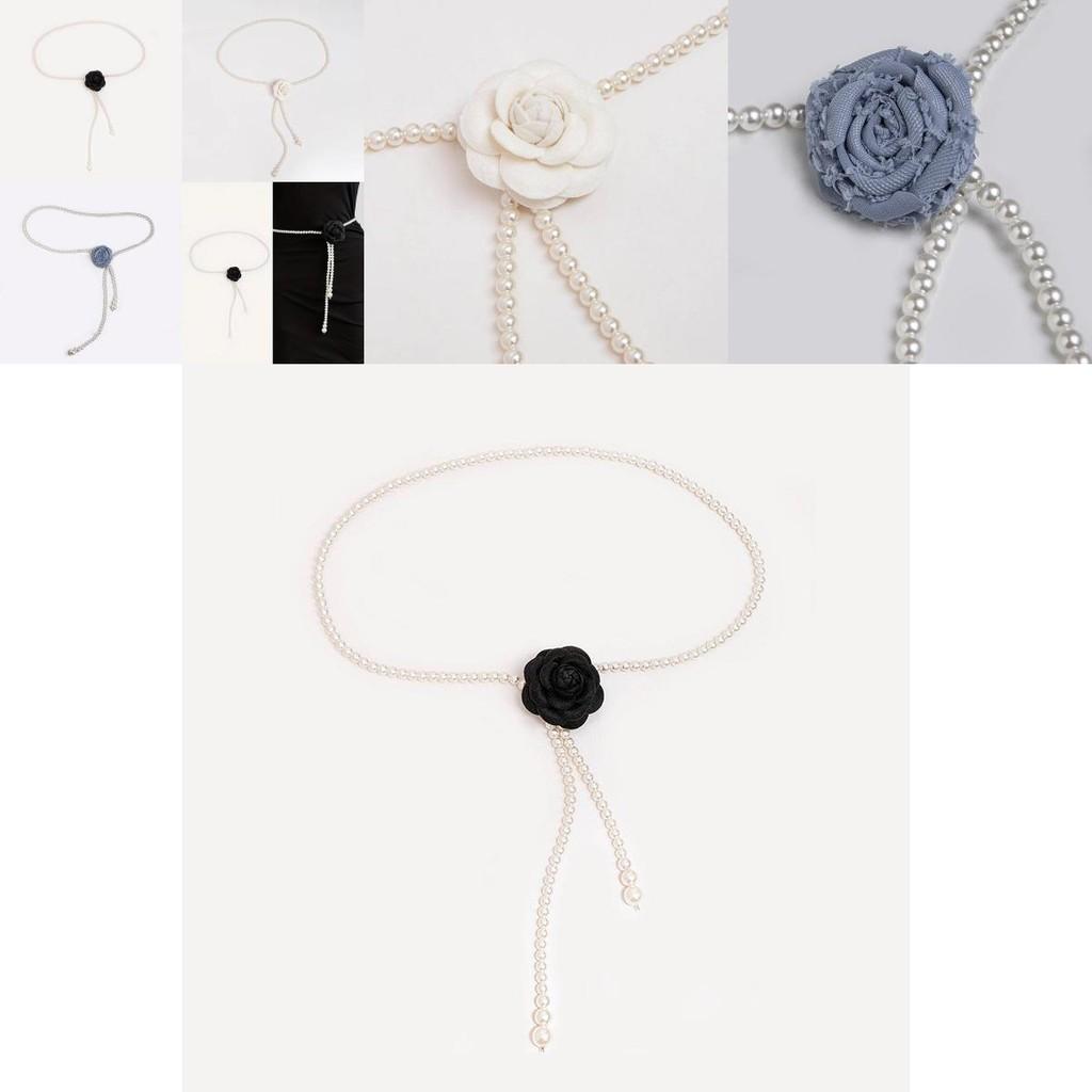 Perlenblumen-Taillenkette für Damen Elegantes Hanfu-Kleid Accessoire Sommer Mode Schmuck