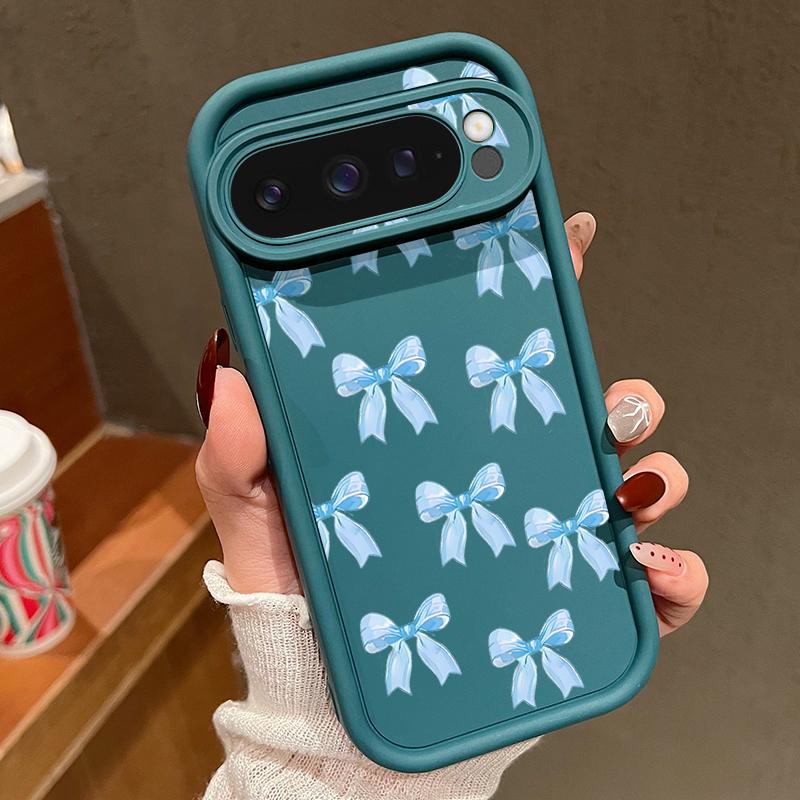 Miękkie silikonowe etui ze wzorem kokardki dla Google Pixel 9 Pro XL 8A 8 7 Pro Ochrona obiektywu Odporne na wstrząsy TPU Matowe etui na telefon