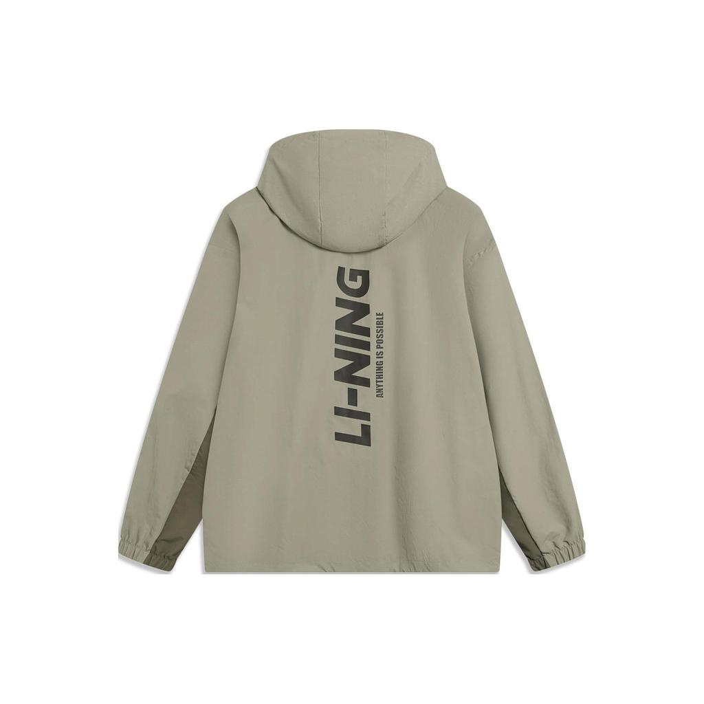 Li-Ning Windproof Water-Repellent Letter Logo Printed Hooded Sports Jacket Men Jackets Lantau-Green AFDT833-4