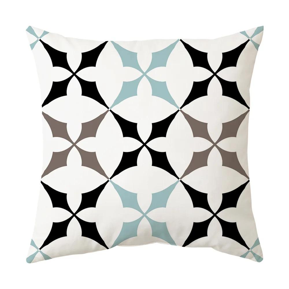 Büro Wohnzimmer Zuhause Kissenbezug Blau Geometrisch Einfaches Muster Kissenbezug Auto Ornamente