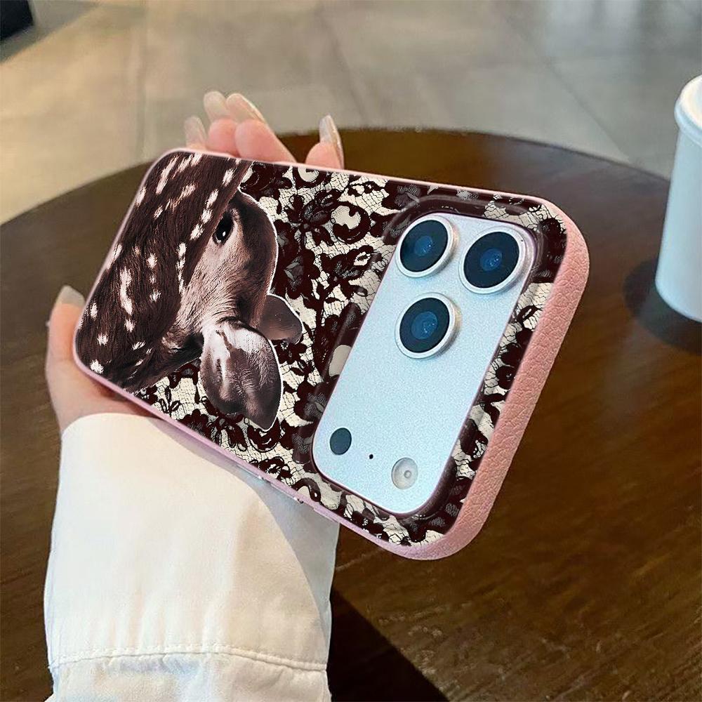 Lace Deer Pattern Silicone Phone Case For iPhone 17 Pro Max 11 12 13 14 15 16 Pro 17 Air 15 14 Plus X XS XR Soft Cover