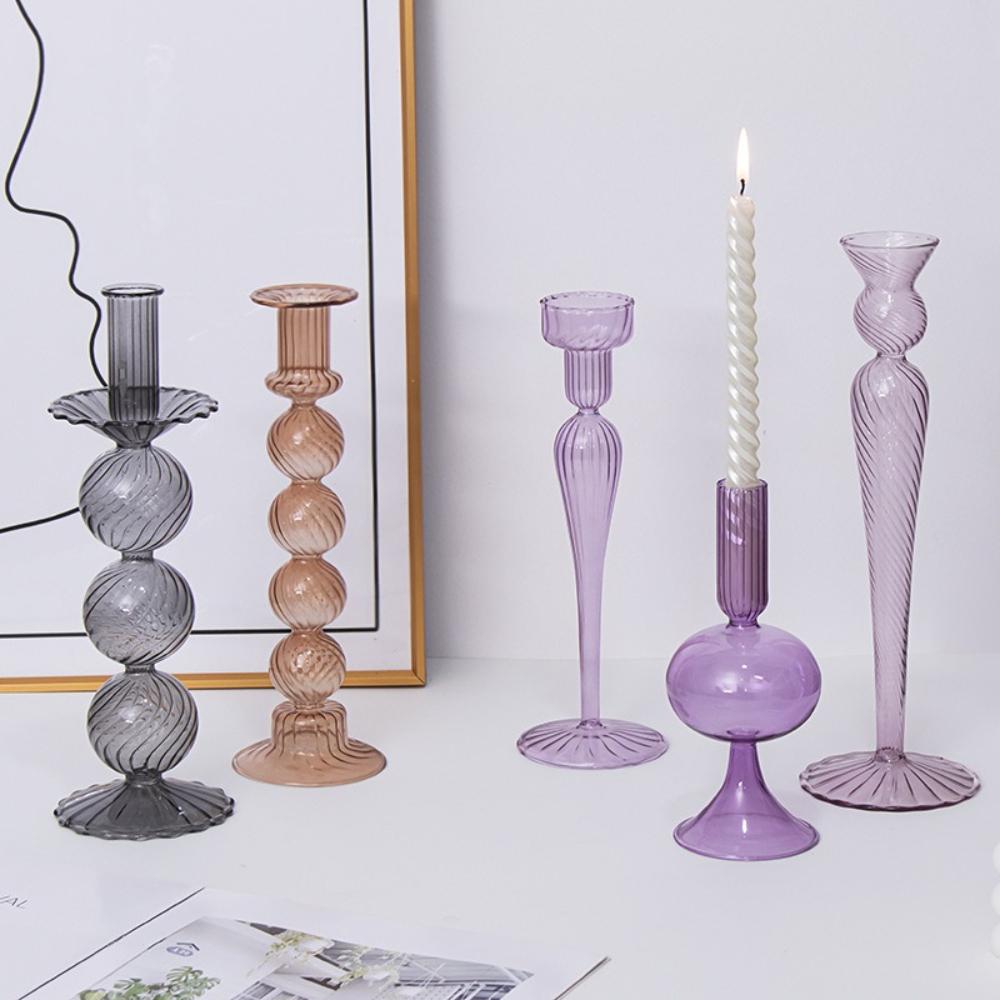 Creative European-style Glass Candlestick Home Decorations Wedding Table Centerpiece Party Decor Candlestick Housewarming Gift