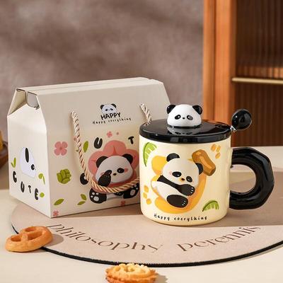 Jingci Creative Cartoon Panda Ceramic Mug Gift Set