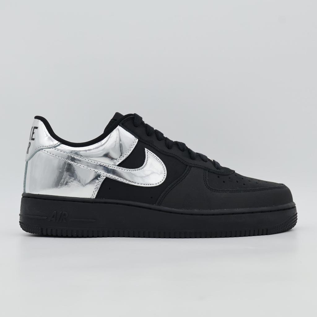 HF2885-001 Nike Air Force 1 Low Black and Metallic Silver (Men's)