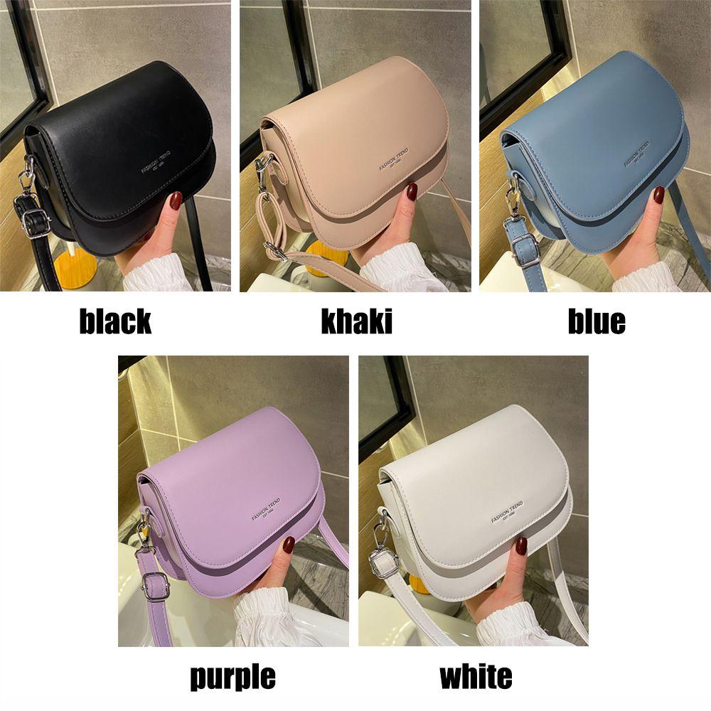 Fashion Solid Color Flap Messenger Bag Trendy Simple Crossbody Bag Women Saddle Shoulder Bag Handbags