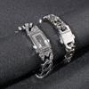 Bracciale Moda Retrò Colore Argento Creativo Personalità Stile Punk Uomo Bracciale Charm Fuso