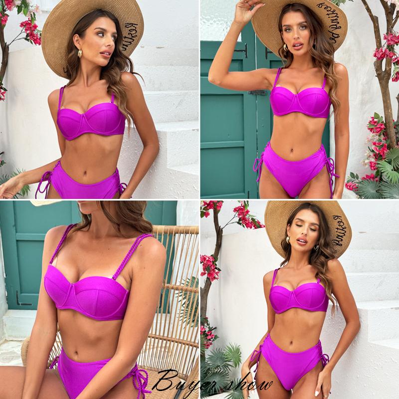 Underwire Bikini Swimsuit High Waist Swimwear for Women Push Up Two Piece Bathing Suits Push Up Summer Female